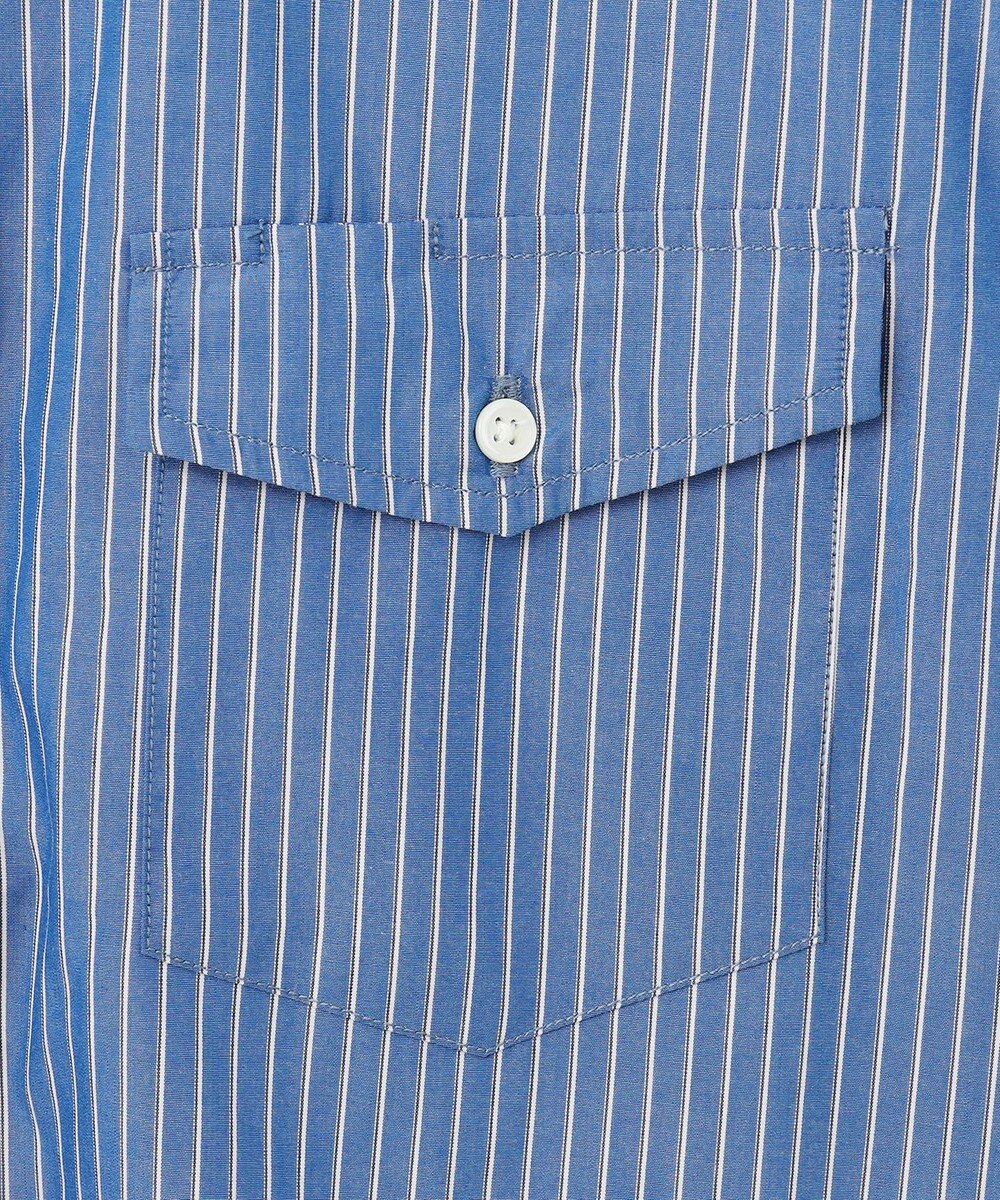 J.PRESS MEN ポプリンマルチストライプ バンドカラーシャツ 