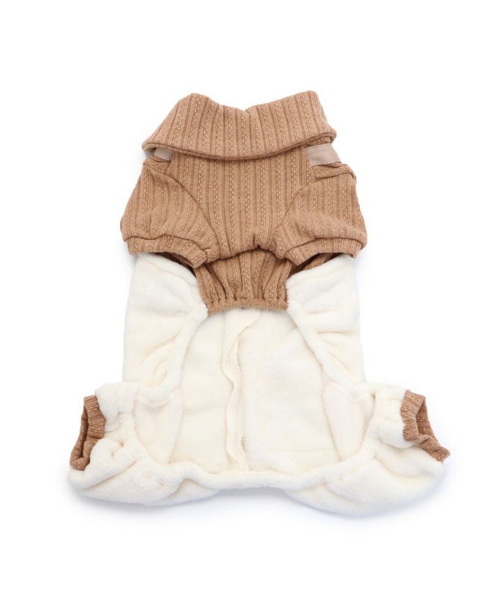 PET PARADISE 犬 服 つなぎ パンツ  【小型犬】 ニット ボア 