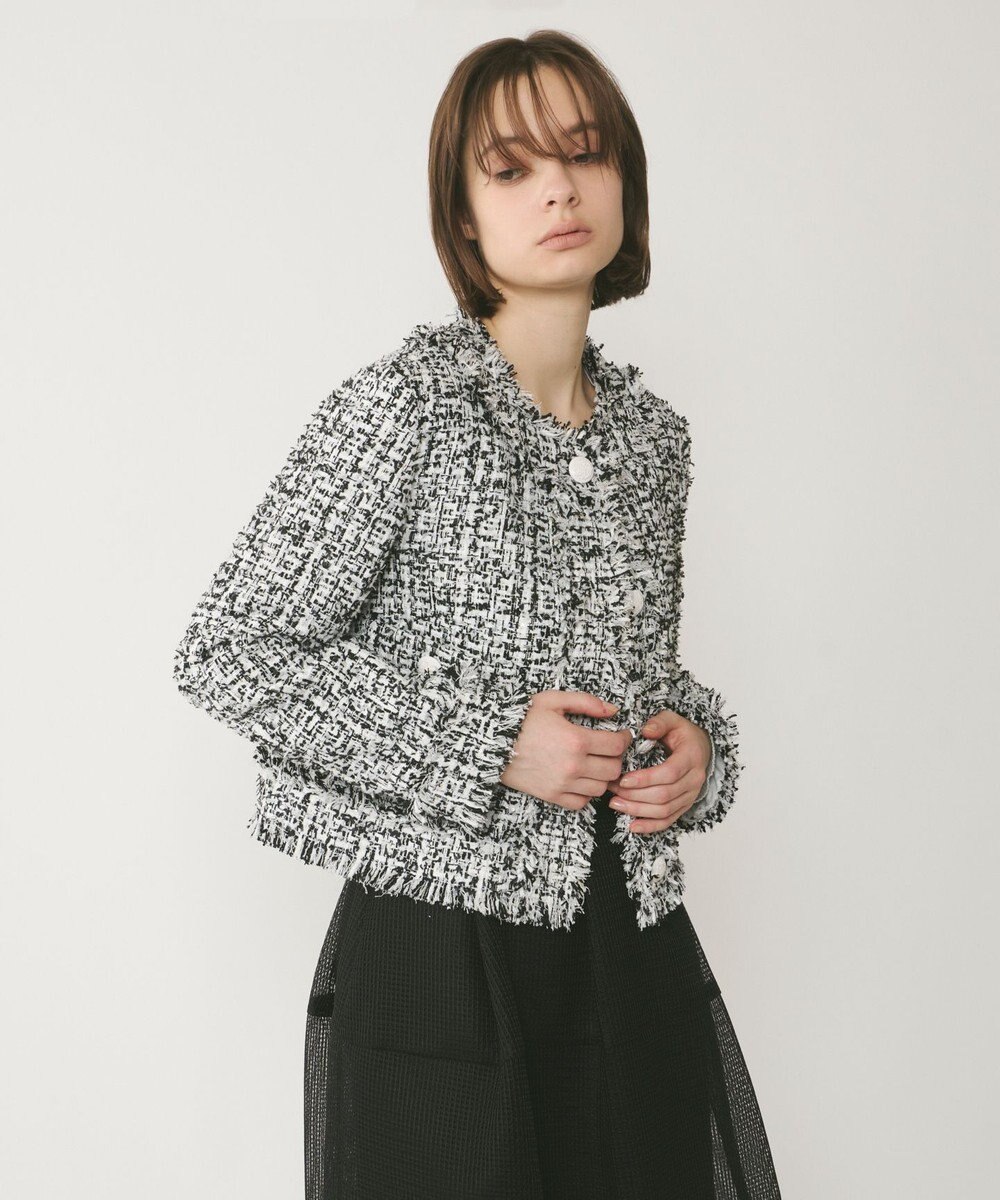 GRACE CONTINENTAL フリンジツイードジャケット 