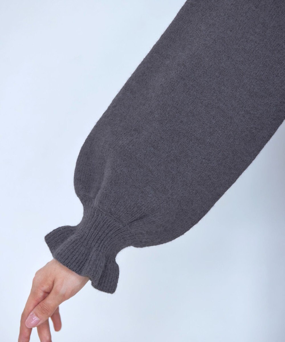 Tiaclasse 【洗える】袖先フリルミドル丈カーディガン 