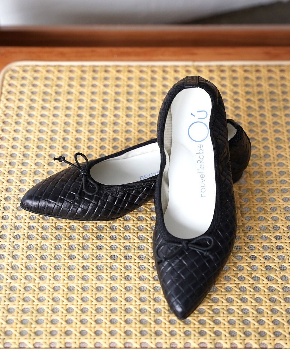 nouvelleRobe Oū 【本革・高反発】Pointed ポインテッドトゥ メッシュバレエシューズ 