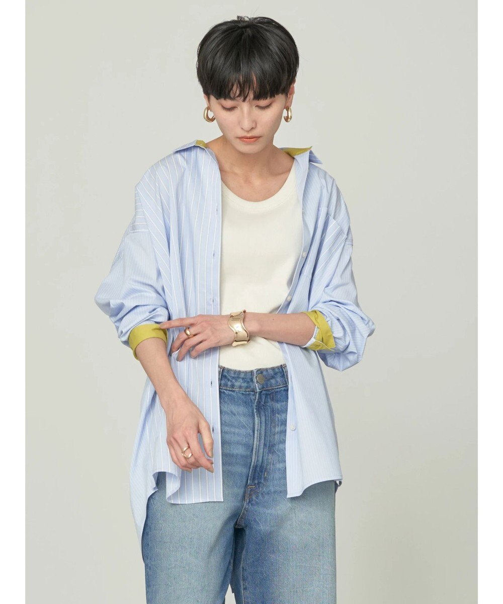 AMERICAN HOLIC イージーケアバックオープンシャツチュニック 