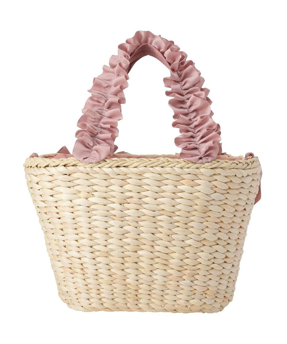 Maison de FLEUR 【2Way】フリルハンドルメイズリボン2Wayカゴバッグ 