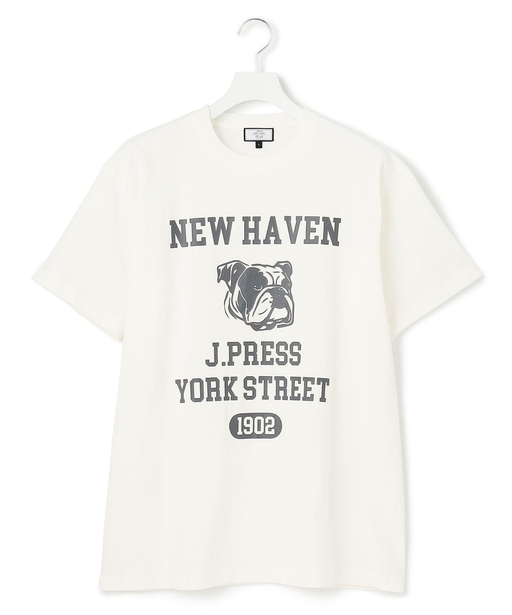 J.PRESS YORK STREET 【UNISEX】カレッジロゴTシャツ アイボリー系