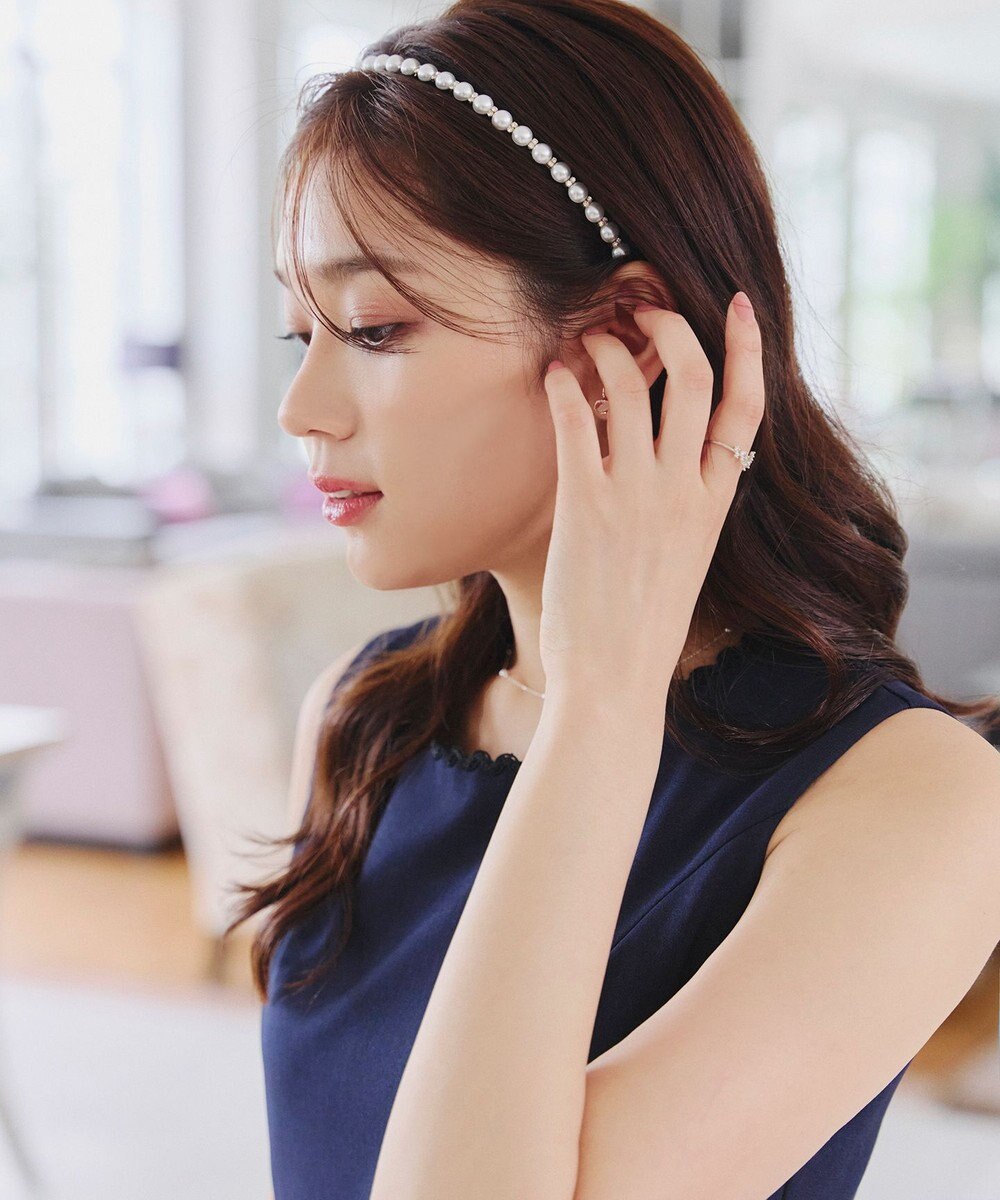 Tiaclasse パールストーンカチューシャ 