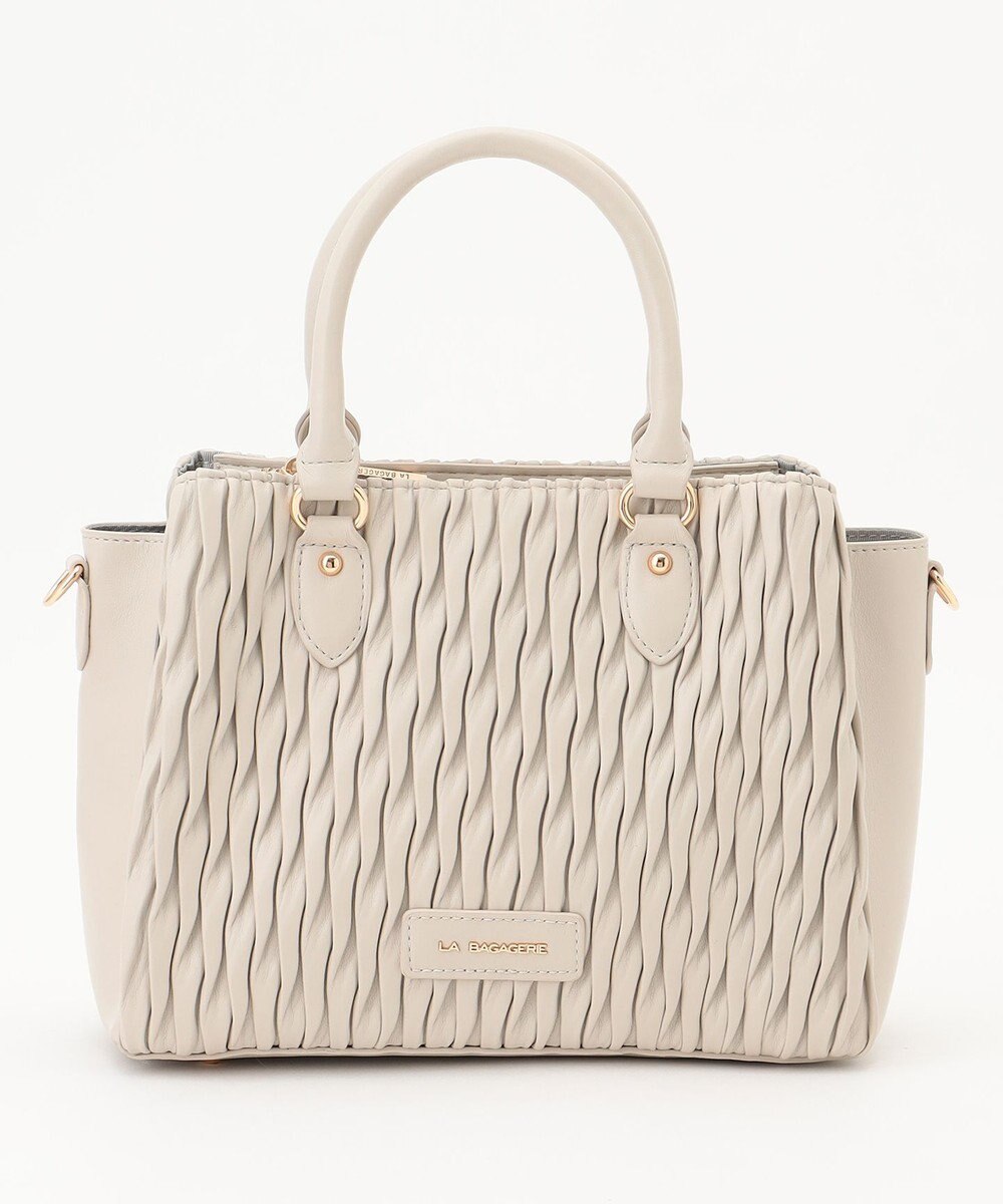 LA BAGAGERIE ランダムプリーツ2WAYハンドバッグ 