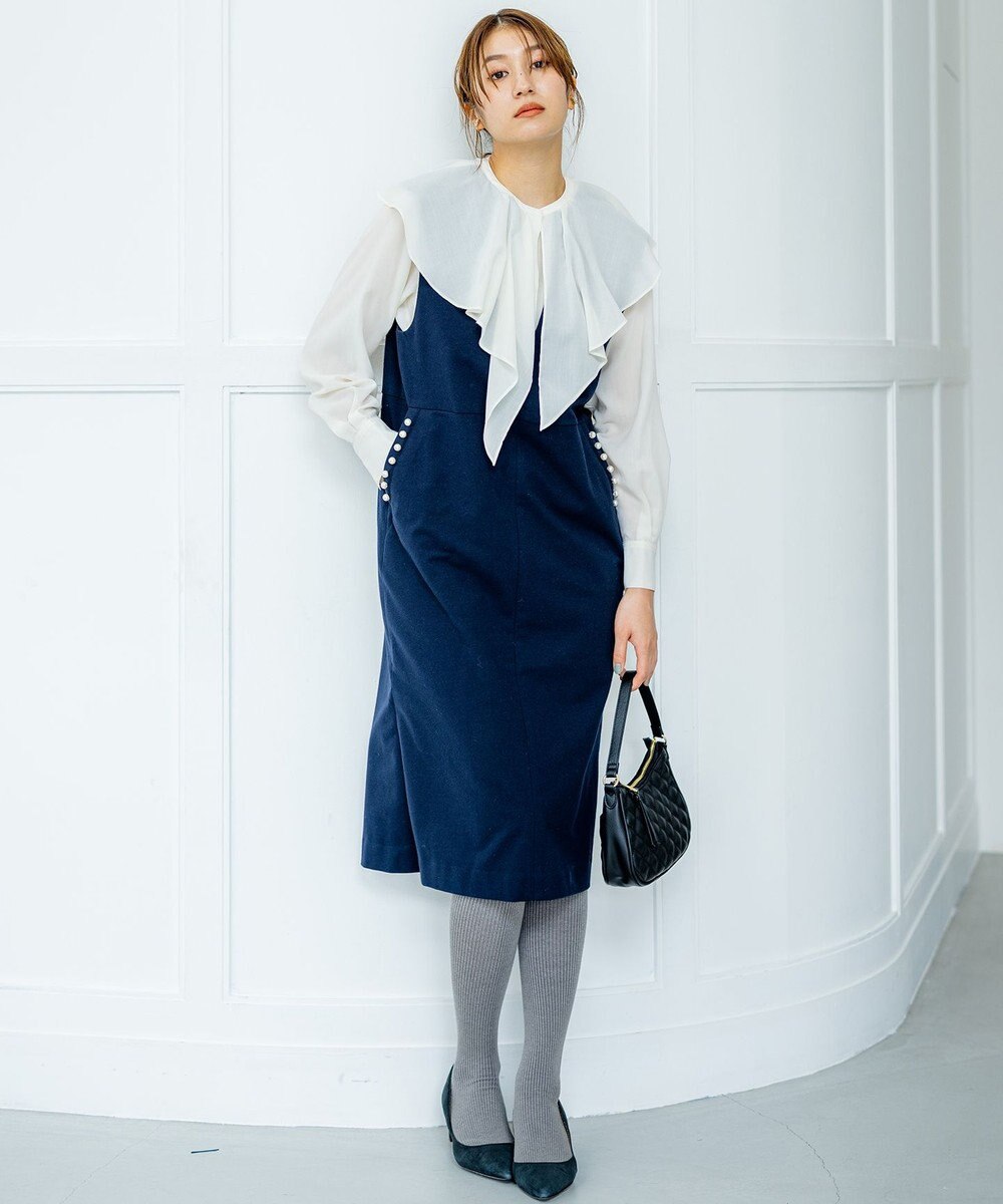 組曲 L シフォンツイルラッフル ブラウス 