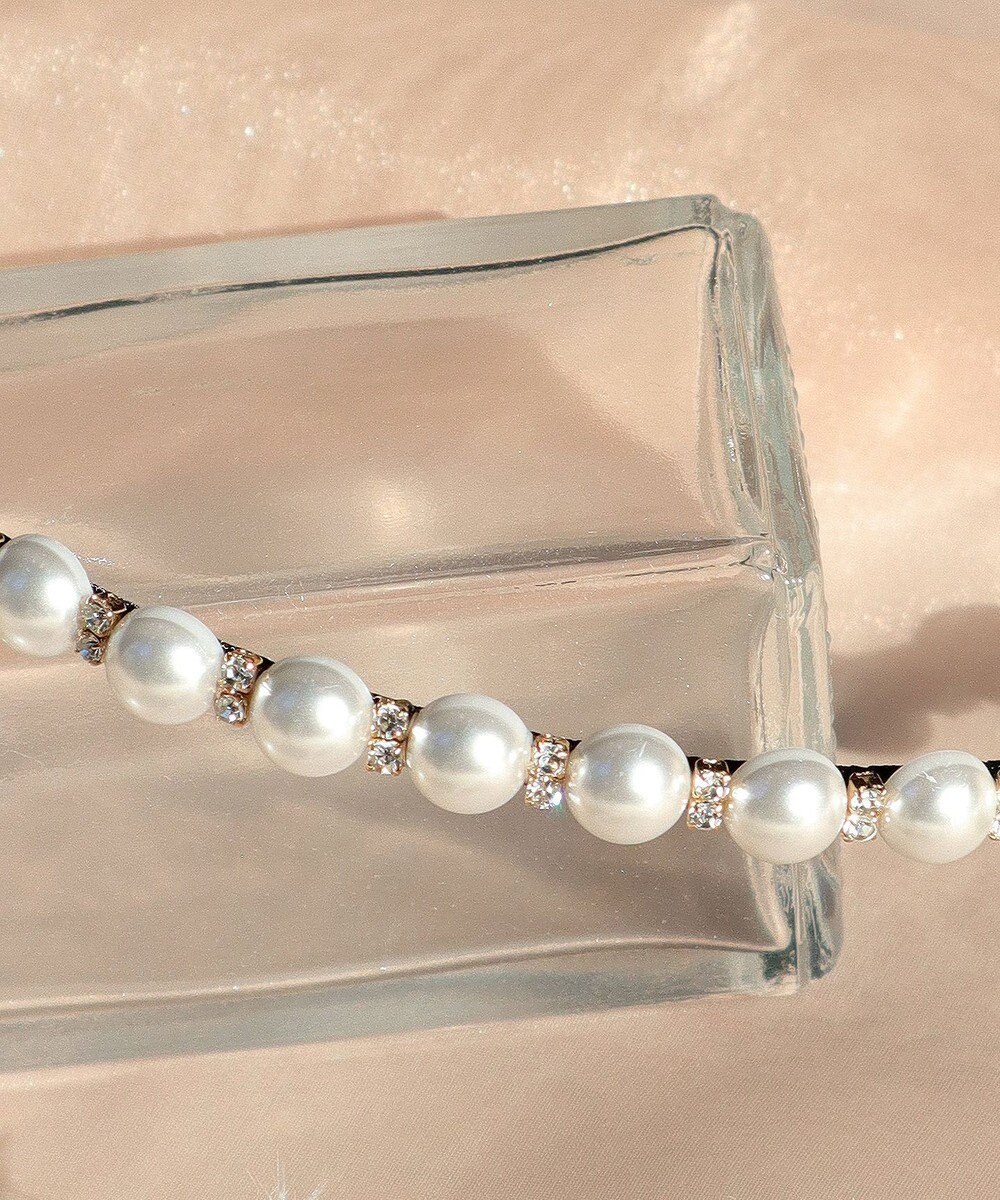 Tiaclasse パールストーンカチューシャ 