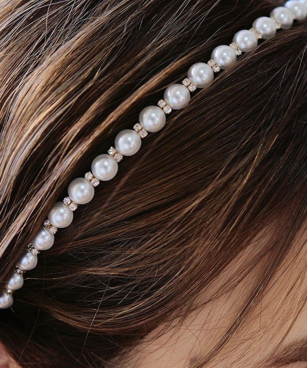 Tiaclasse パールストーンカチューシャ 