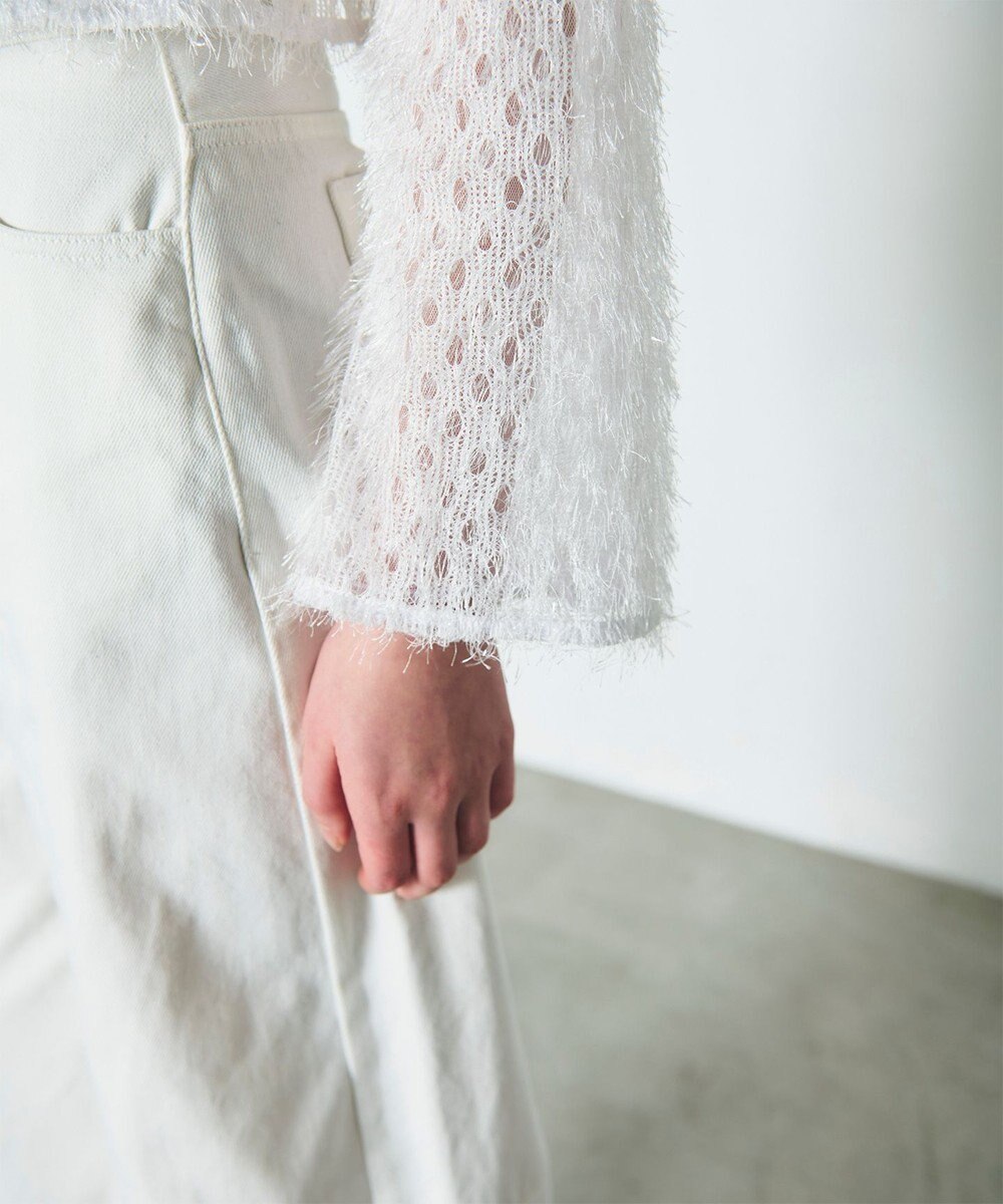 GRACE CONTINENTAL ラメフリンジカットトップ 