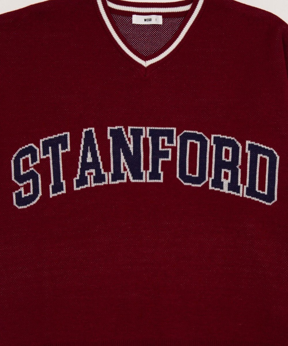 WEGO VネックグラフィックニットBIGプルオーバー 