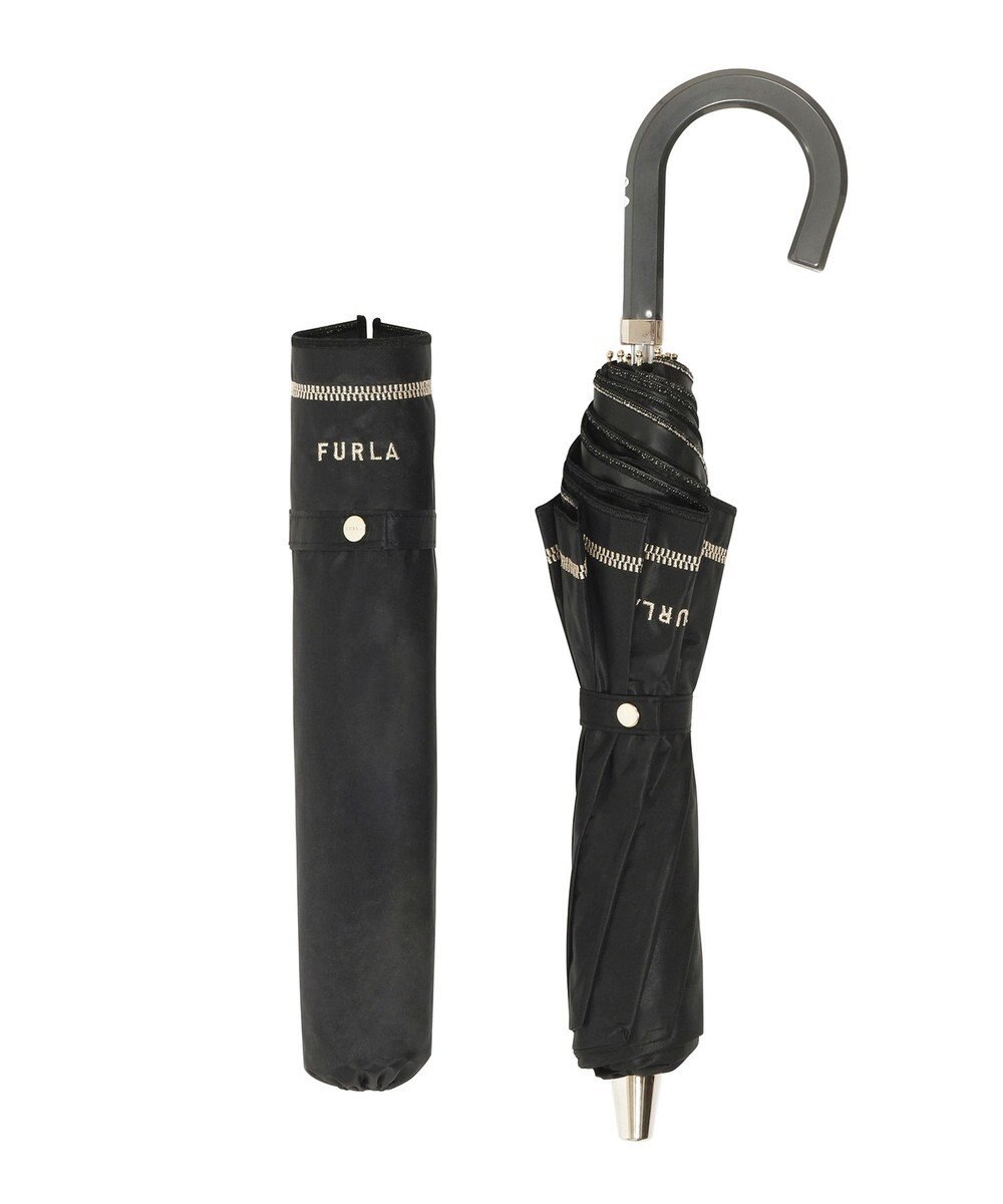 MOONBAT 【軽量/一級遮光】FURLA 晴雨兼用日傘 降りたたみ日傘 ジッパー刺繍 ／遮光 遮熱 UV 