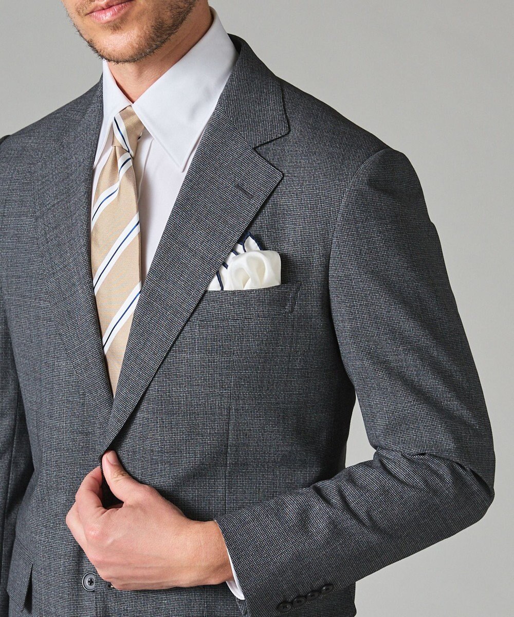 GOTAIRIKU 【御幸毛織】 WOOL×SOLOTEX ストレッチスーツ（平織/グレー） 