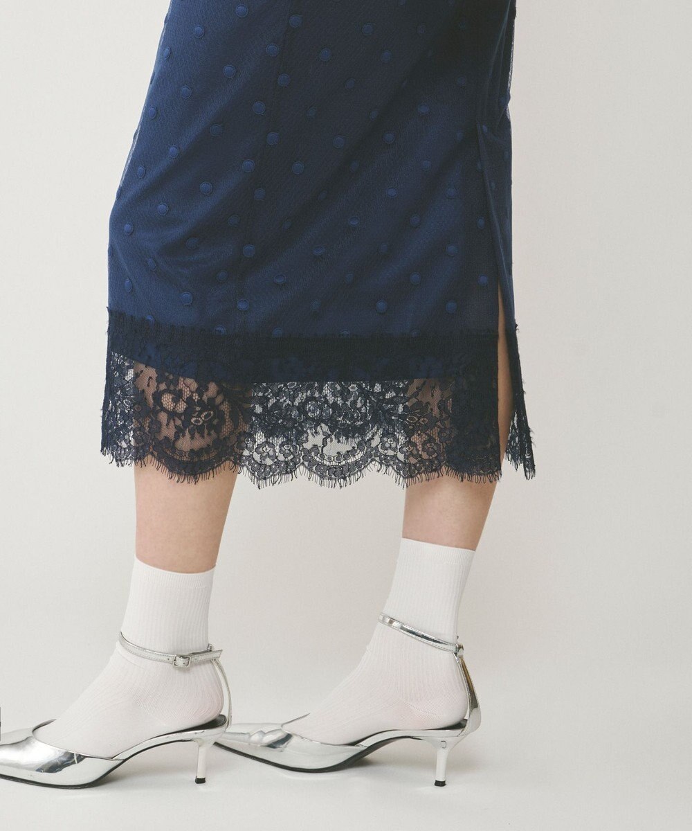 GRACE CONTINENTAL ドットチュールタイトスカート 