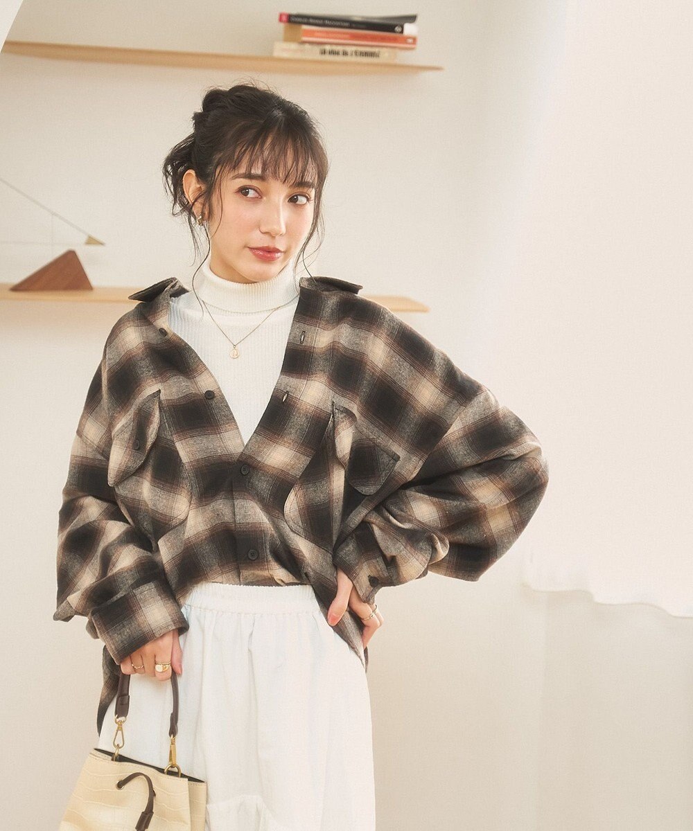 WEGO 【ユニセックス着用ITEM/SMLサイズ展開】チェックネルシャツ 