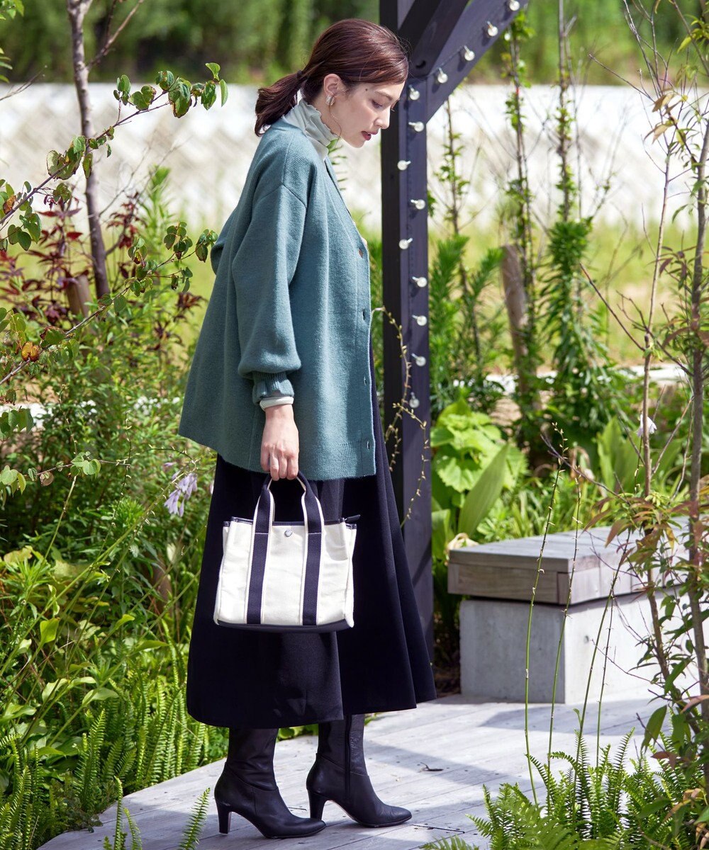 Tiaclasse 【洗える】袖先フリルミドル丈カーディガン 