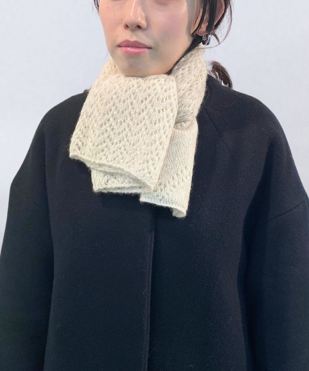 MOONBAT 【カシミヤ100%】2WAYレーシーニットスヌードマフラー 