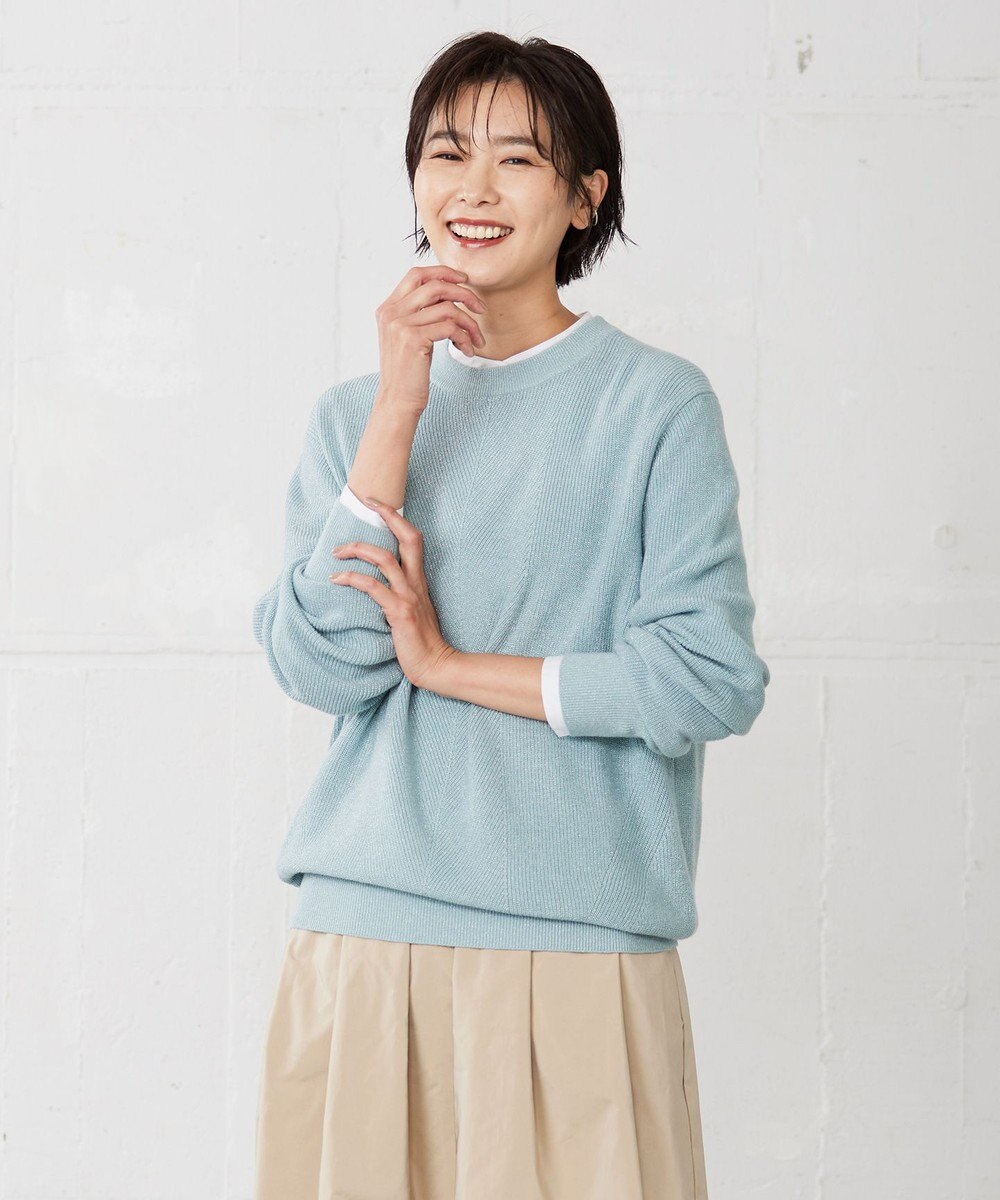J.PRESS LADIES L 【洗える】LUREX SWEATER ニット 