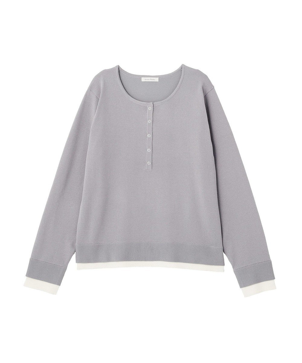Green Parks ヘンリーネックレイヤードニットプルオーバー 