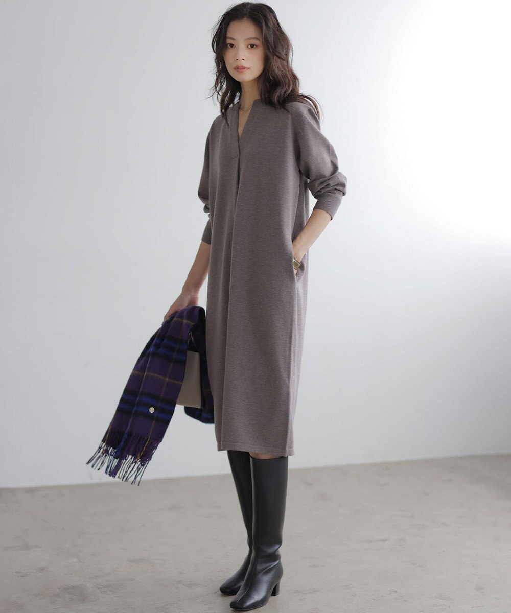 組曲 L キーネックニット ワンピース 