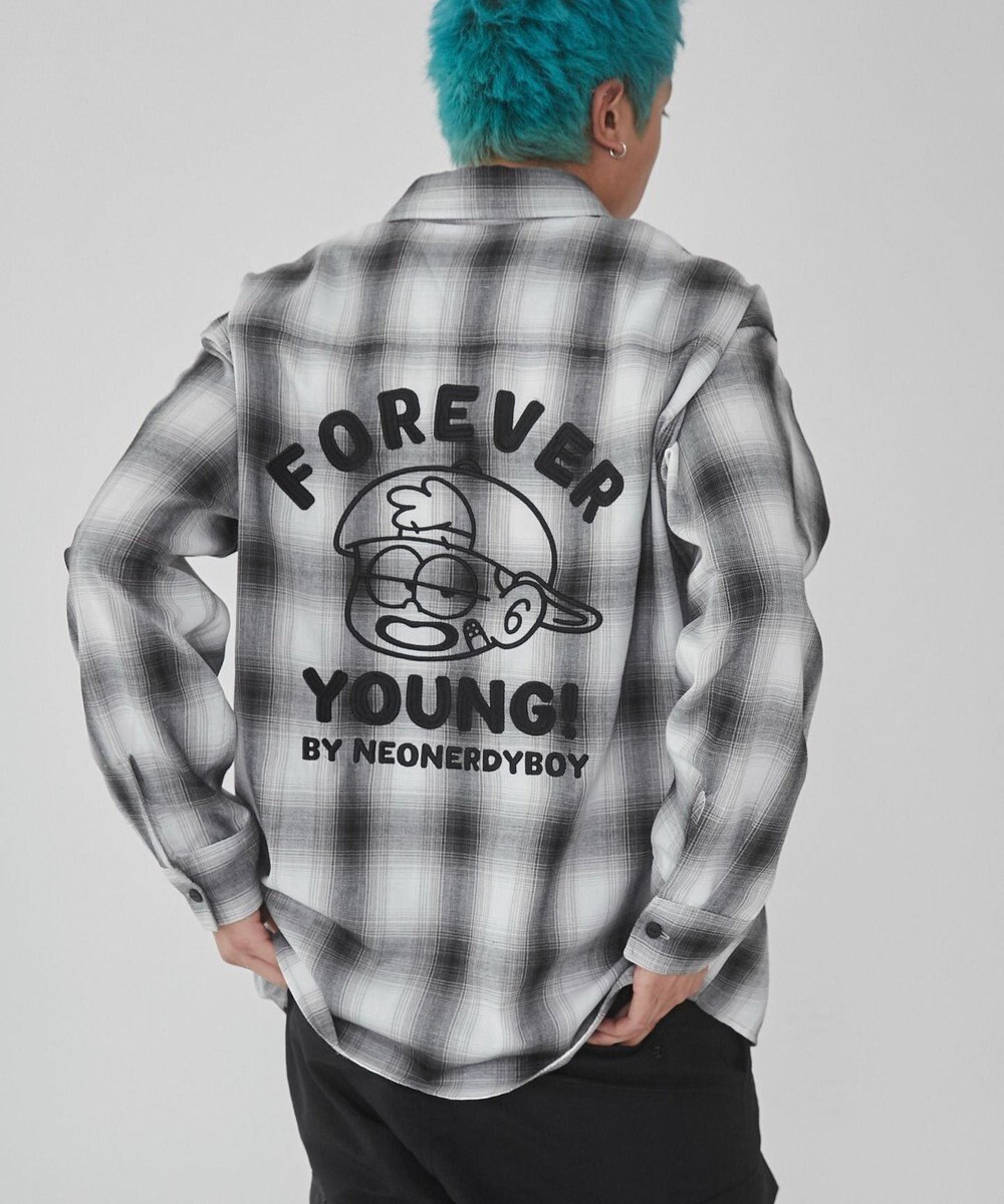 WEGO 【ユニセックス着用ITEM】グラフィックオンブレチェックシャツ（LS） 