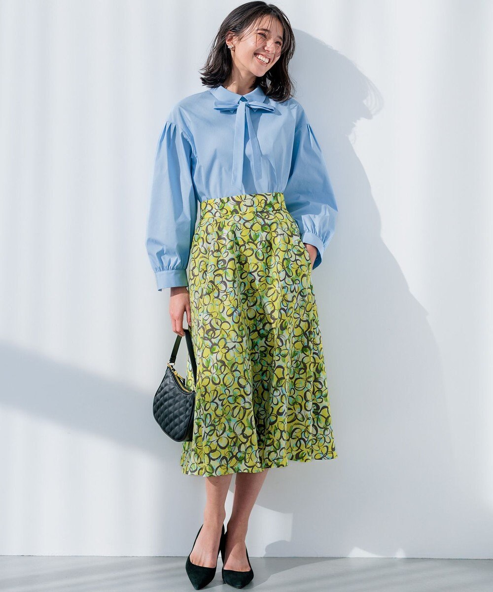 組曲 プランタンプリント フレアスカート 