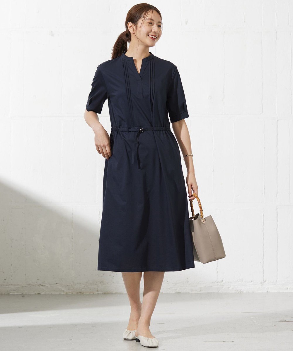 J.PRESS LADIES L 【接触冷感・洗える】プレーティングジャージー ワンピース 