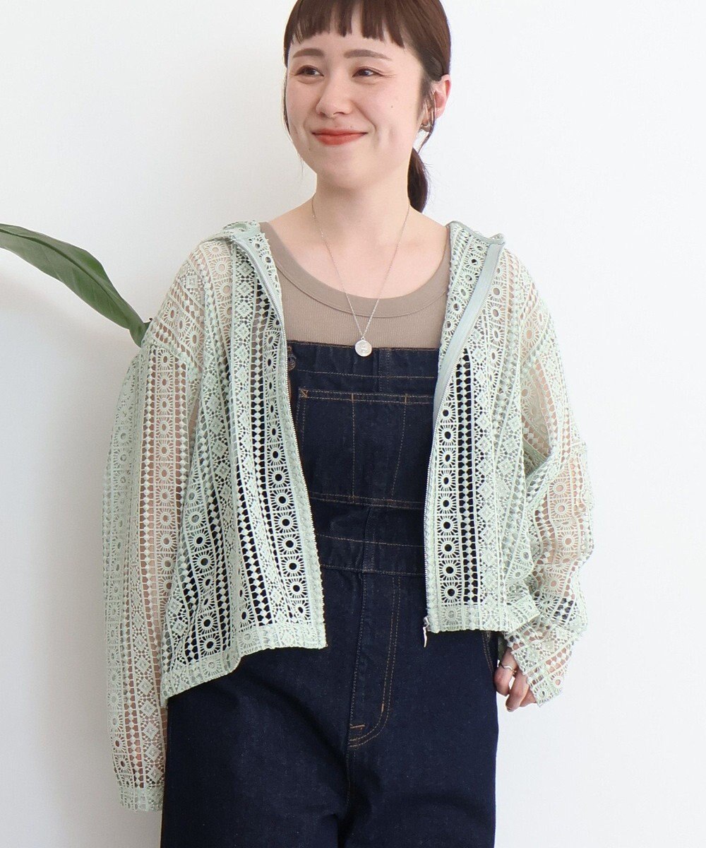 AMERICAN HOLIC 【先行予約】幾何学レースフードシャツ 