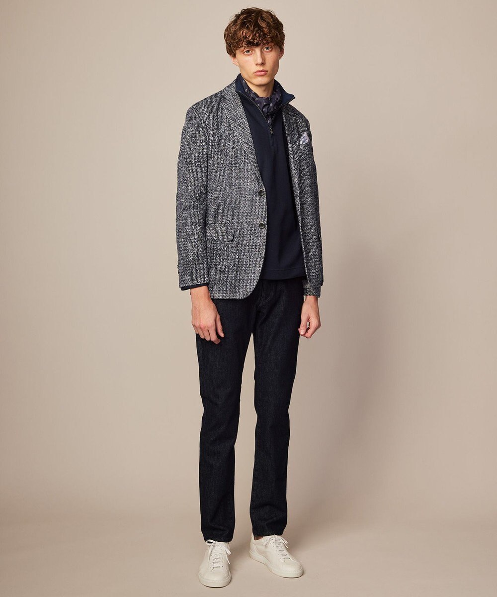 JOSEPH ABBOUD 【キングサイズ・快適な着心地・イージーケア】カノコダブルフェイス ハイネック ZIP プルオーバー 