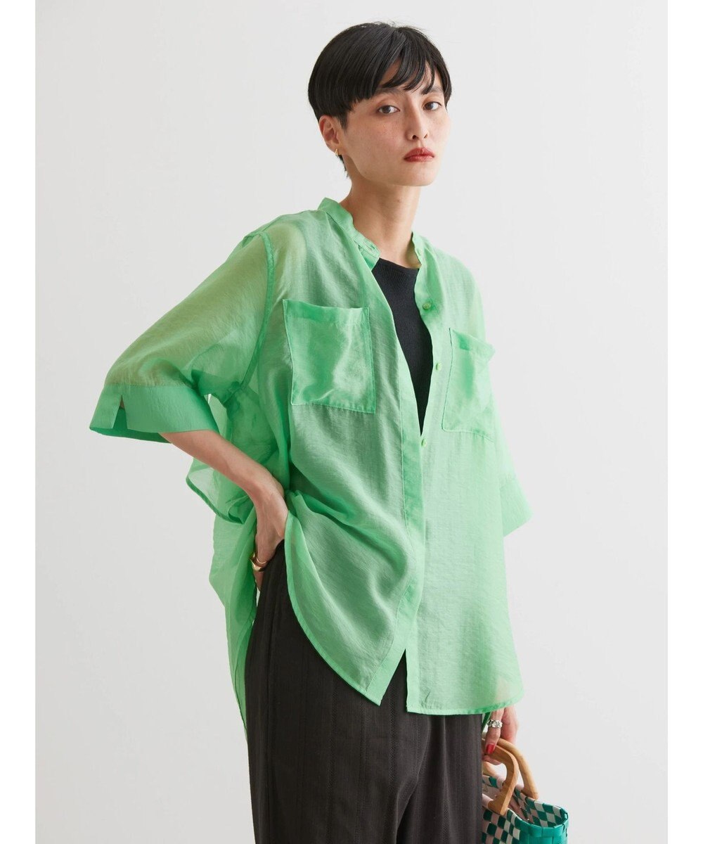 AMERICAN HOLIC シアーバックフレアＷポケットシャツチュニック 