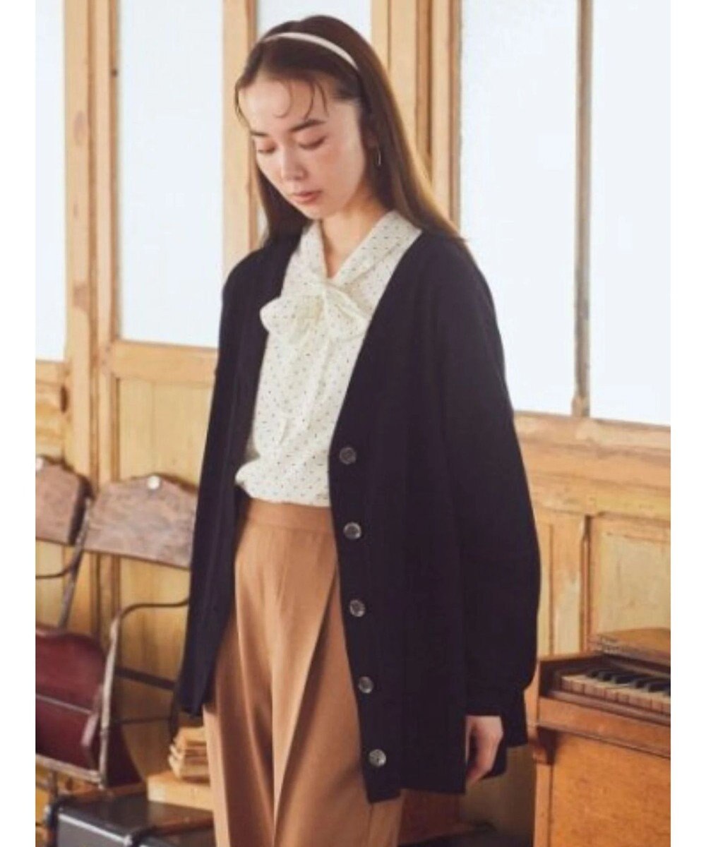 earth music&ecology サイドスリットルーズＶネックカーディガン 