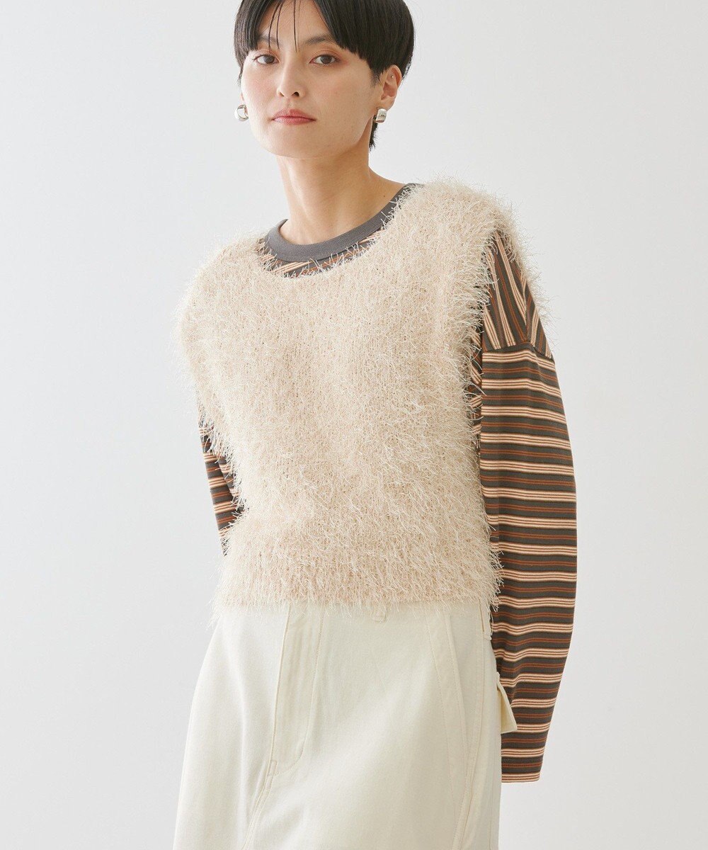 AMERICAN HOLIC 選べる丈２サイズ前後２ｗａｙシャギーベスト 