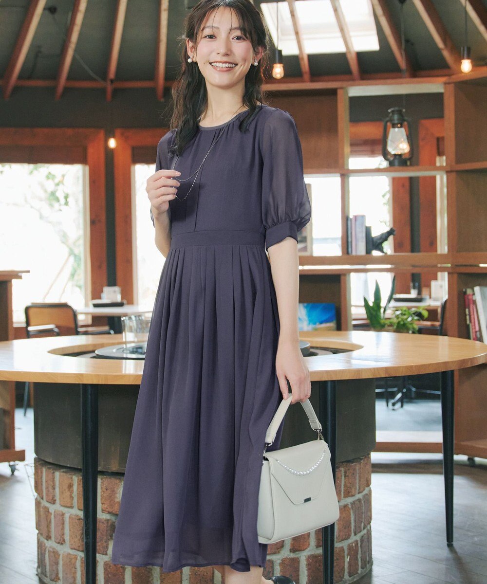 Tiaclasse 【新色追加】シフォンワンピース 