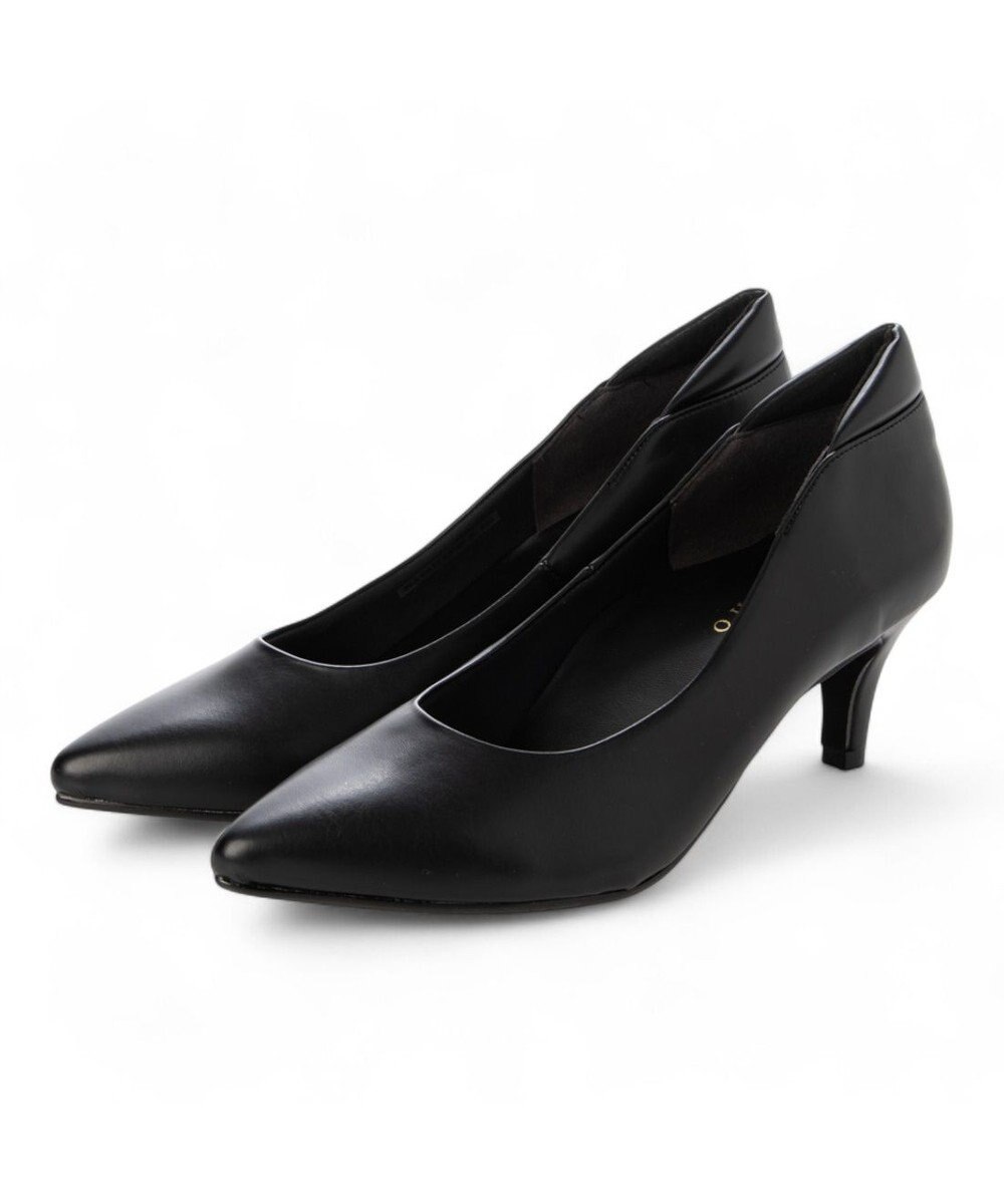 MODE ET JACOMO <carino>【レイン対応】ポインテッドトゥ パッド付きヒールパンプス 