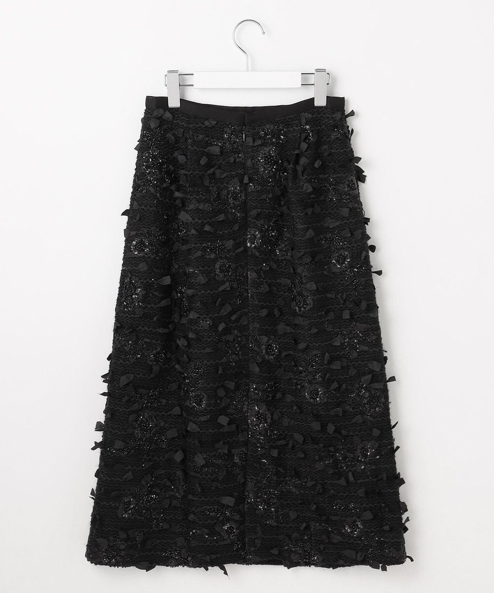 自由区 【カトリエムブーケ】Tweed a fleurs et rubans リボンツイードスカート 