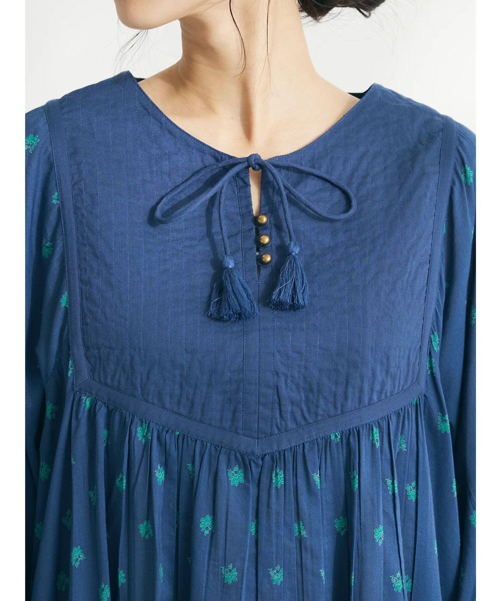 CRAFT STANDARD BOUTIQUE インド綿混キルト切替花柄ワンピース 