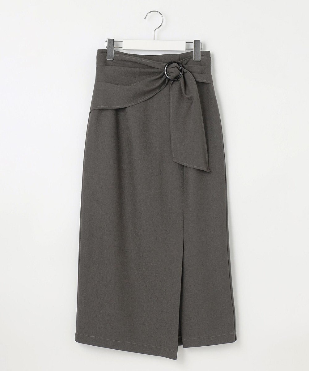 Feroux 【洗える】バックルデザイン タイトスカート 