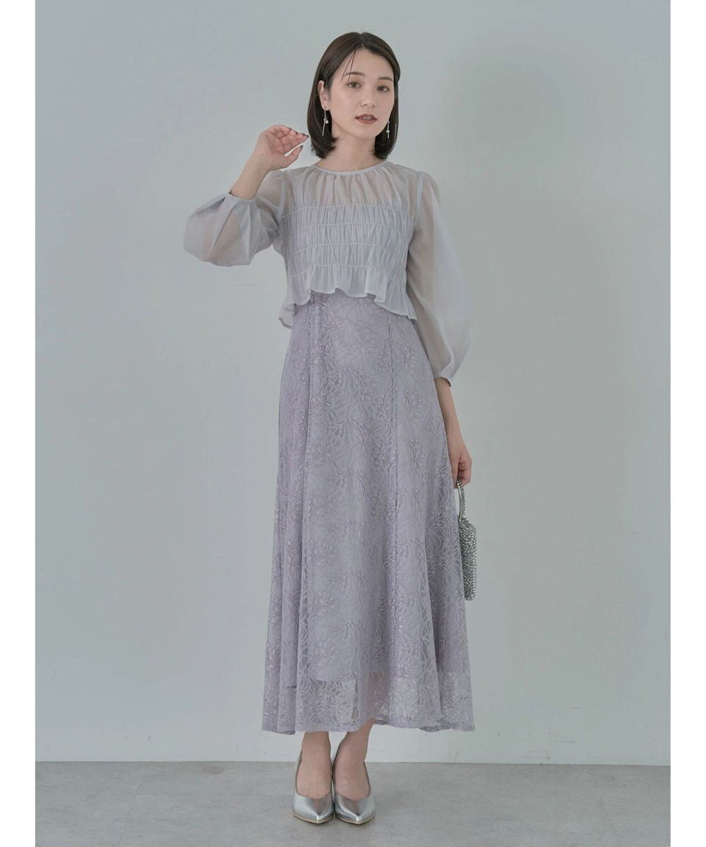 earth music&ecology ＳＥＴ２点　シースルーブラウス付きキャミワンピース 