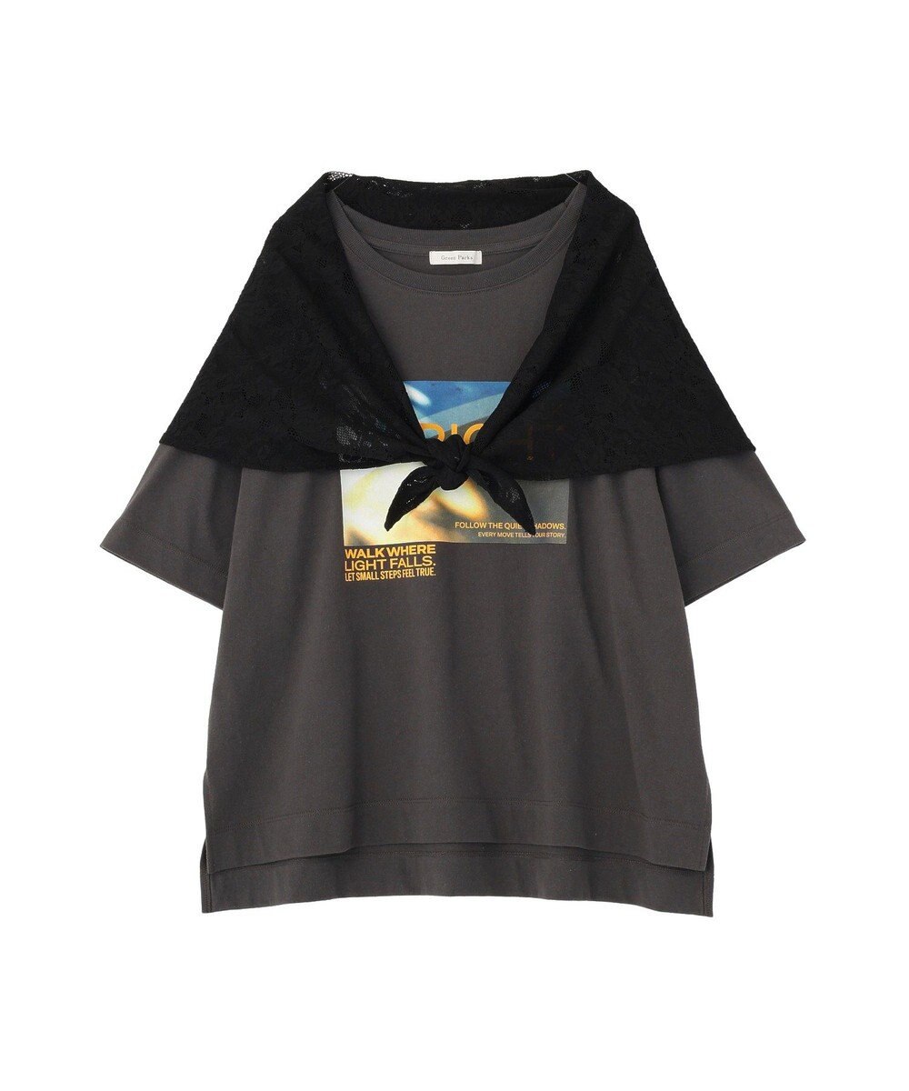 Green Parks ＳＥＴ２点フォトＴシャツ＋レーススカーフ 