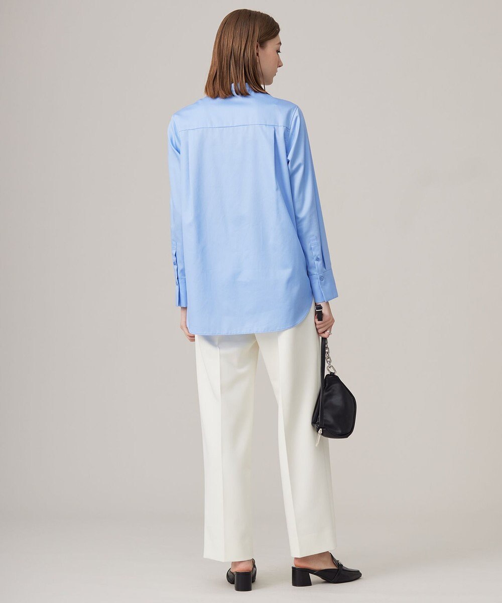 ICB 【洗える】 コットンサテンシャーティング シャツ 