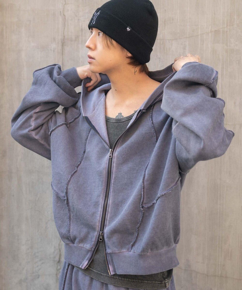 WEGO 【ユニセックス着用ITEM/MLサイズ展開】スウィッチングZIPパーカー 