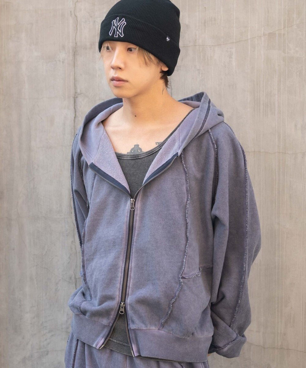 WEGO 【ユニセックス着用ITEM/MLサイズ展開】スウィッチングZIPパーカー 