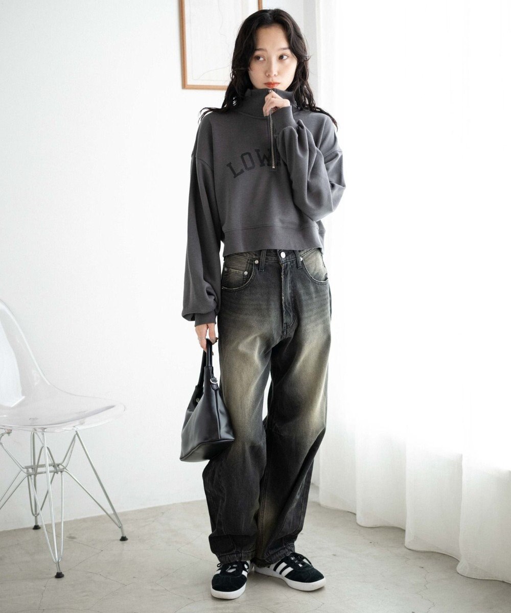 WEGO ハーフジップショートスウェット 