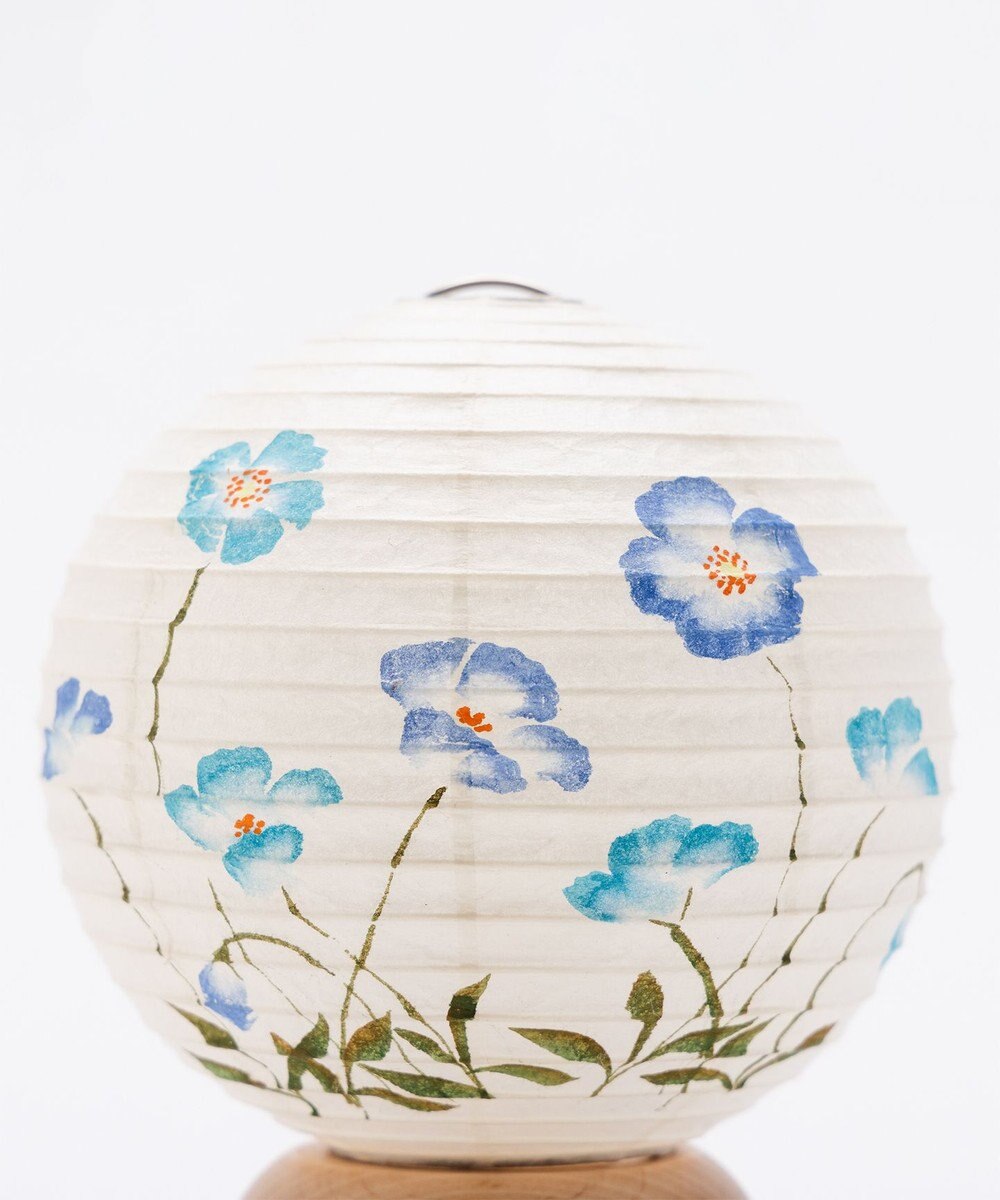 ちょうちん堂 【あかり道】〈手書絵付〉ブルーポピー ちょうちん ライト 