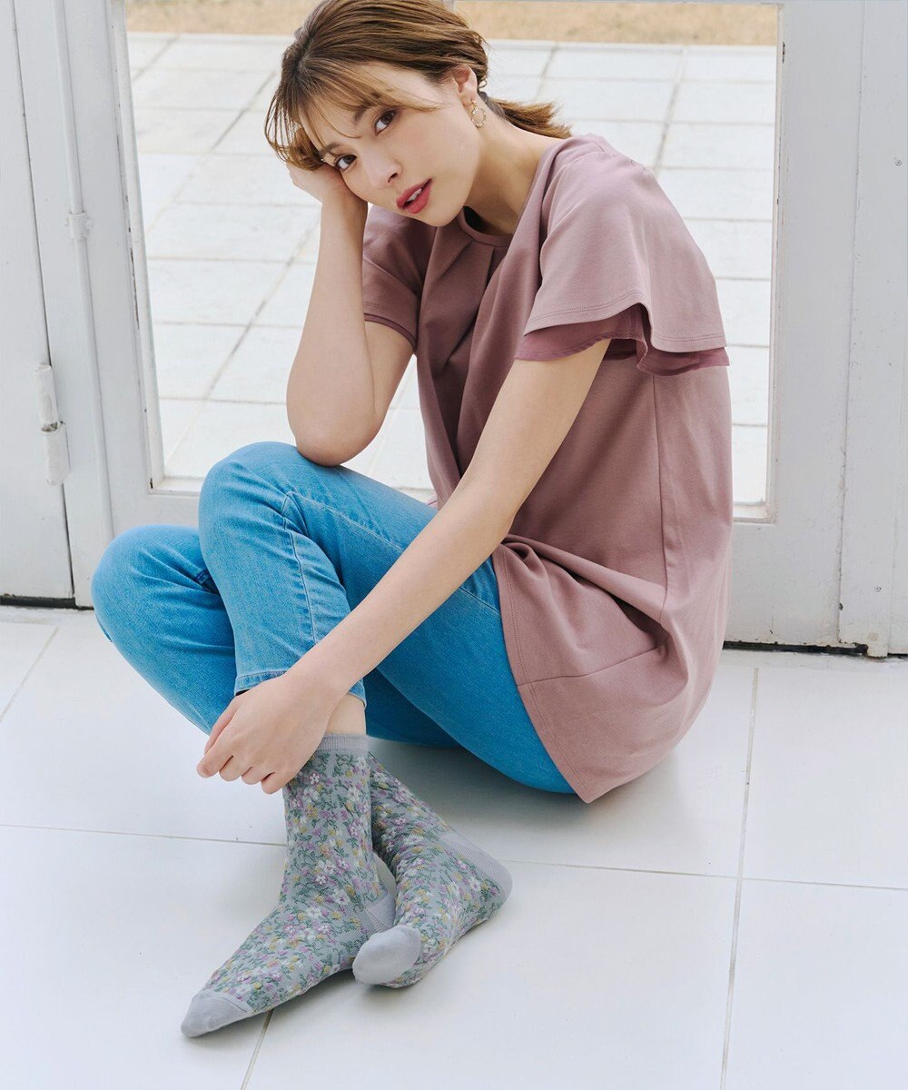 Tiaclasse ジャガード花柄ソックス 