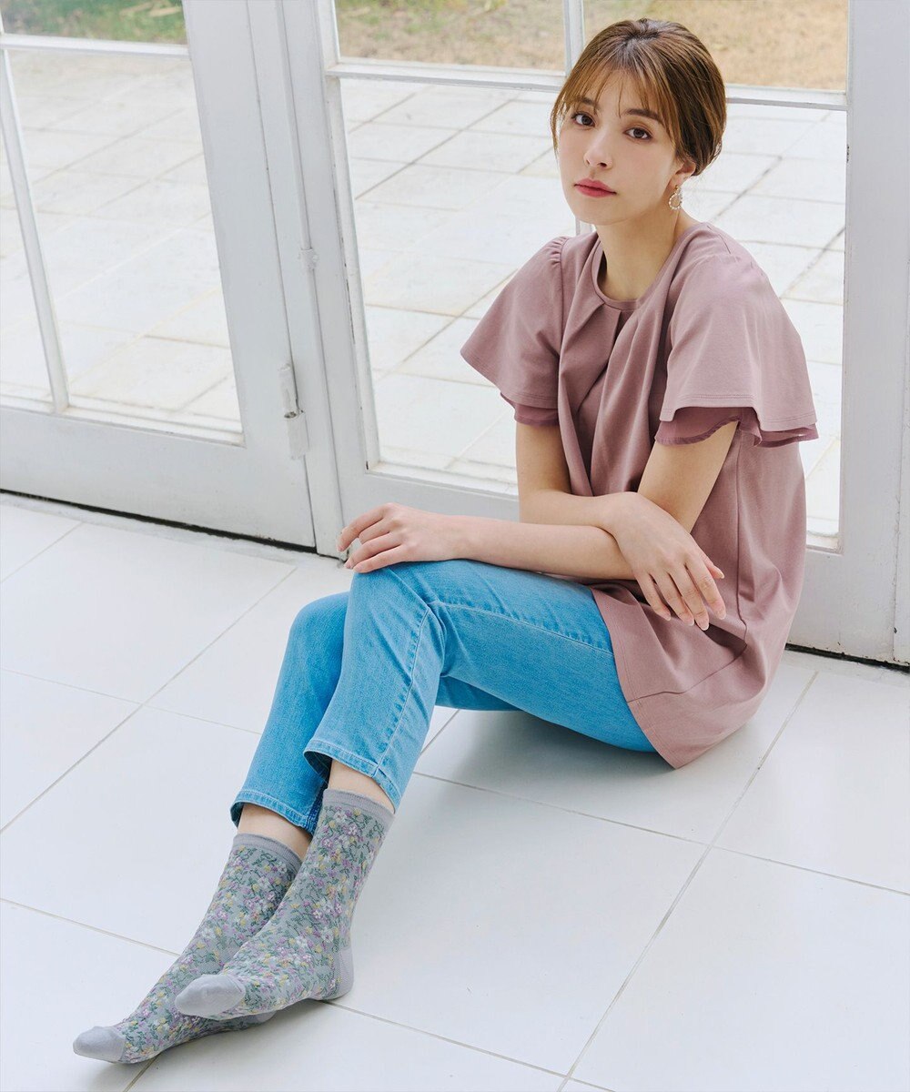 Tiaclasse ジャガード花柄ソックス 