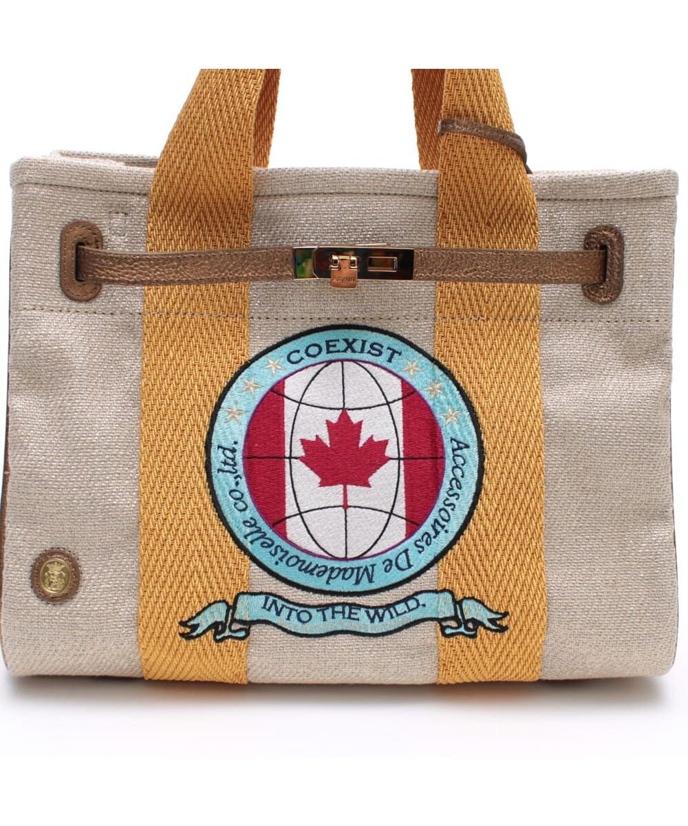 A.D.M.J. リネンラメクロス/前金具付トート32cm(Dカン＋) 