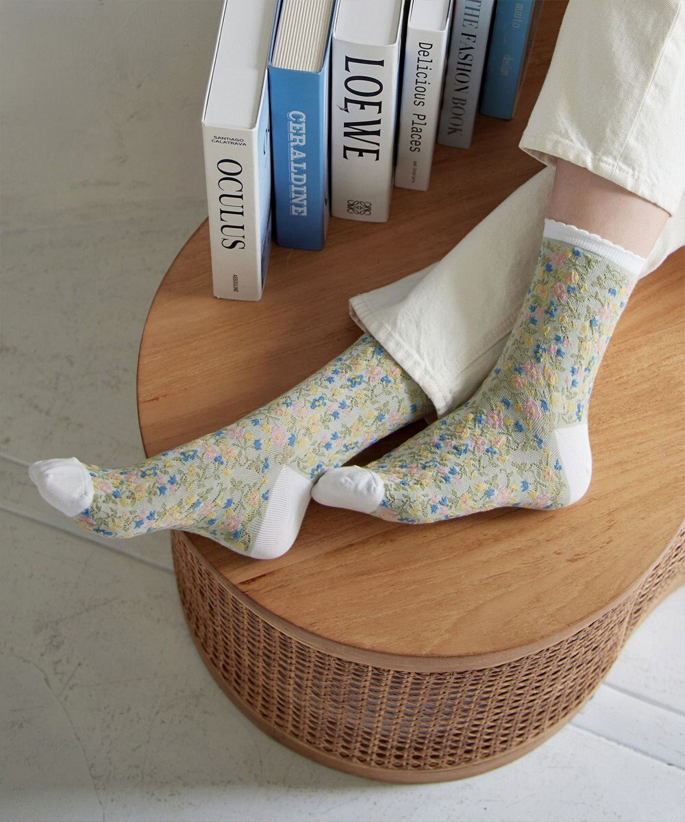 Tiaclasse ジャガード花柄ソックス 