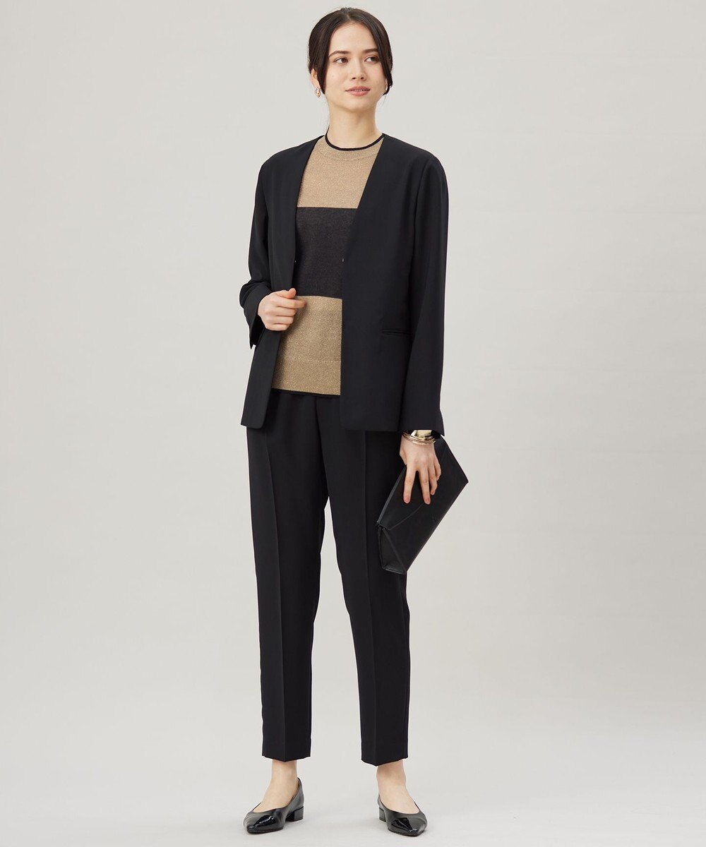 自由区 L 【セットアップ対応・接触冷感・UVケア・洗える】ライトストレッチテーパード パンツ 