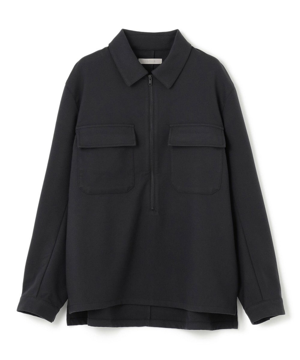 UNFILO MENS 【男女兼用】フラノライク ハーフジップ シャツブルゾン [24年秋冬商品] 